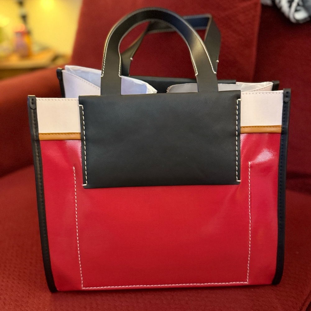 Proenza Schouler White Label Morris Large Coated Canvas Tote In Red - Picture 9 of 11
